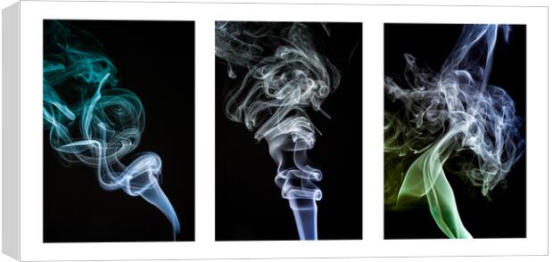 Smoke Trails Triptych  Canvas Print by Gary A Kenyon