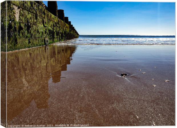 Beach Reflection  Canvas Print by Rebecca Austen