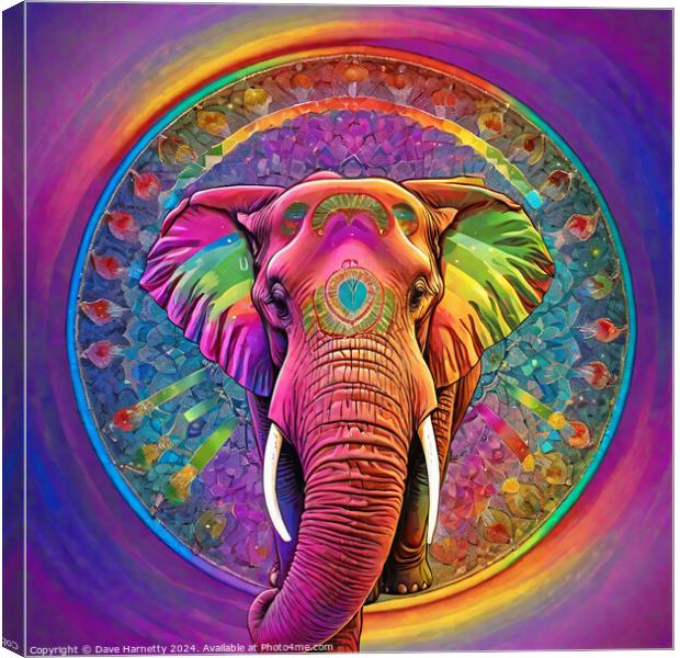 Elephant Mandala Canvas Print by Dave Harnetty