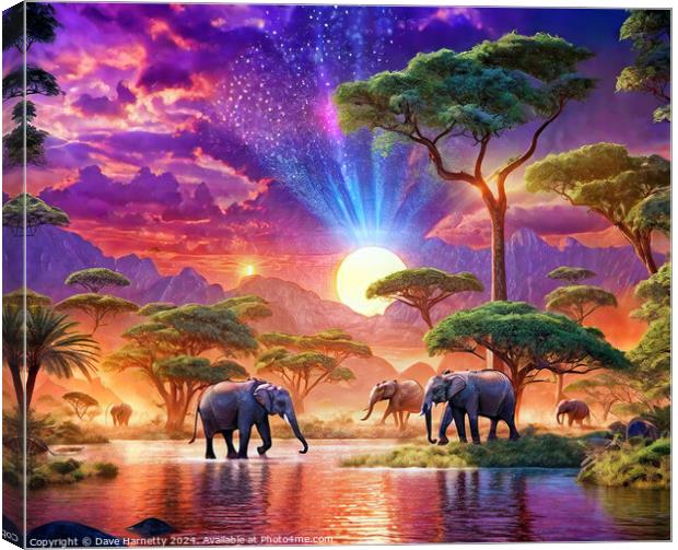 Elephant Journey Canvas Print by Dave Harnetty