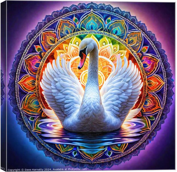 Swan Mandala. Canvas Print by Dave Harnetty