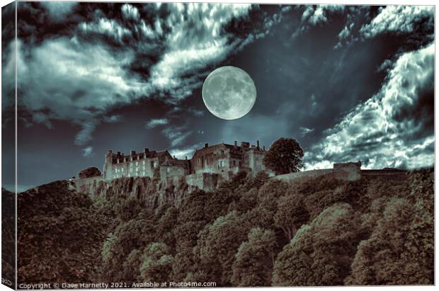  Stirling Castle-Moonlight Canvas Print by Dave Harnetty