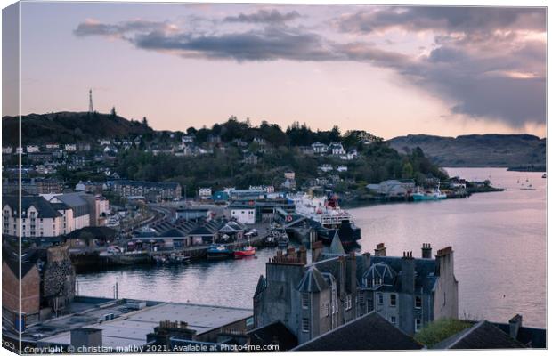 A view from Jacobs ladder Oban Canvas Print by christian maltby