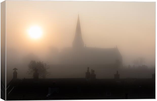 Misty day at Penpont Dumfries Ga;;oway Canvas Print by christian maltby
