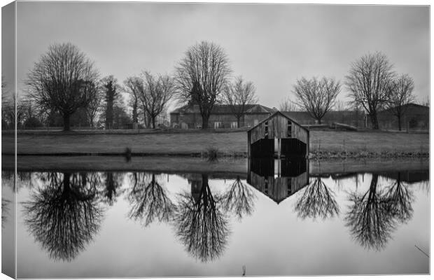 Reflections at Dalswinton Dumfries   Canvas Print by christian maltby