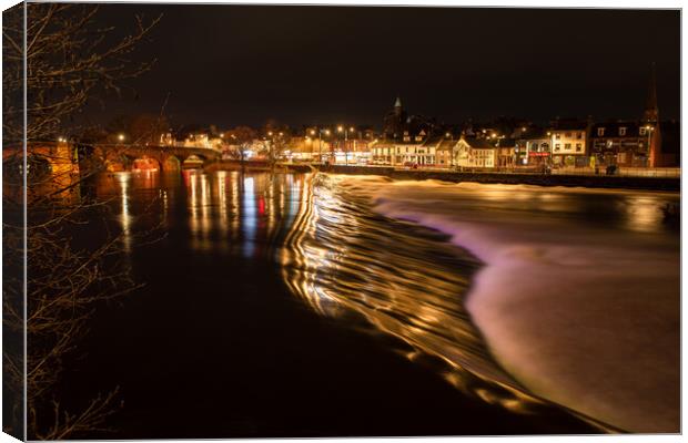 Dumfries white sands at night Canvas Print by christian maltby