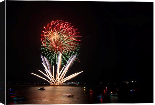 Dark fireworks Canvas Print by Frank Farrell