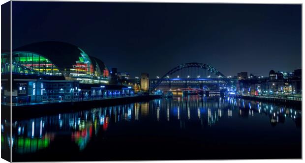 Tyne reflections Newcastle Canvas Print by Frank Farrell