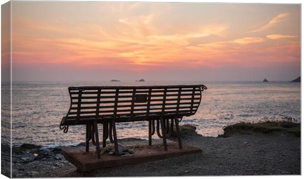 "That Seat" at Treyarnon Bay, Cornwall  Canvas Print by Frank Farrell