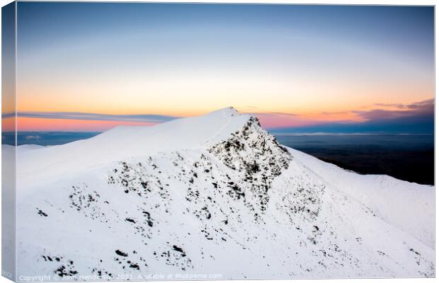 Blencathra  fell in winter. Canvas Print by John Henderson