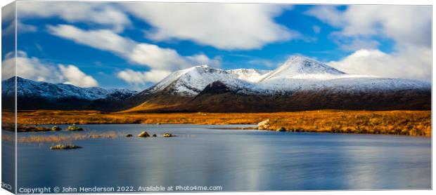 Scottish highlands panorama Canvas Print by John Henderson