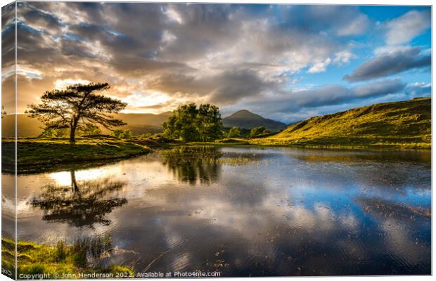 Kelly Hall Tarn Lake District  Canvas Print by John Henderson