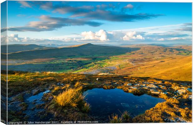 Majestic Sunset Over Yorkshire Three Peaks Canvas Print by John Henderson