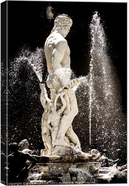 Fountain of Neptune Canvas Print by John Henderson
