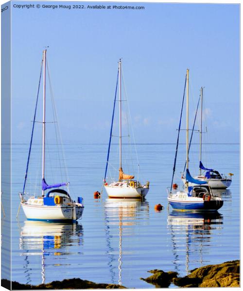Yachts in Millport Bay, Isle of Cumbrae, Scotland Canvas Print by George Moug