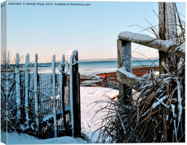 Winter at Troon Beach, Scotland Canvas Print by George Moug