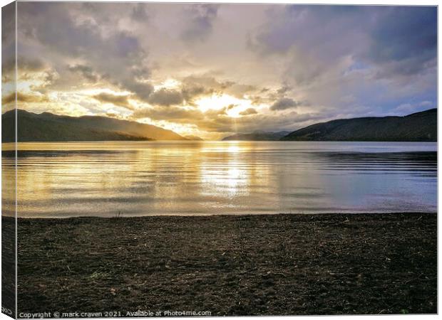 Loch Ness Sunset Canvas Print by mark craven