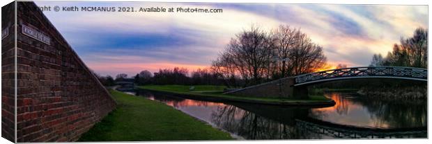 Panoramic sunset on Dudley canal Canvas Print by Keith McManus
