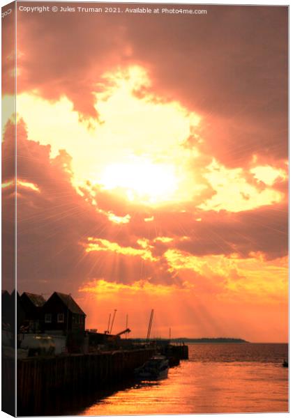Whitstable sunset #1 Canvas Print by Jules D Truman