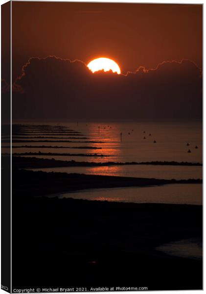 Serene Sunrise over Clacton-on-Sea Canvas Print by Michael bryant Tiptopimage