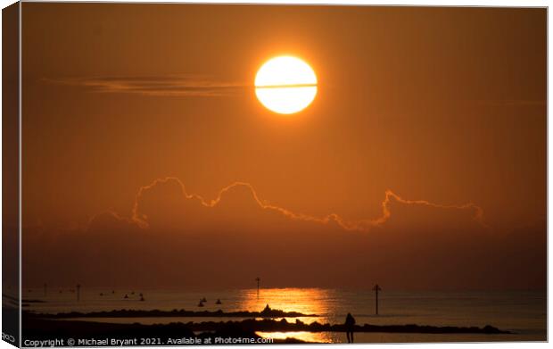 Serene Sunrise over Frinton-on-Sea Canvas Print by Michael bryant Tiptopimage