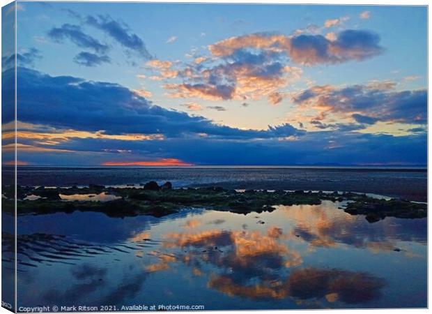 Solway Reflections  Canvas Print by Mark Ritson