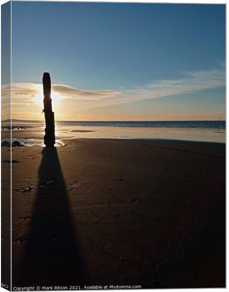 Wooden post shadow Canvas Print by Mark Ritson