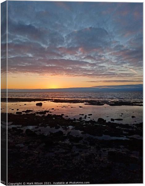 After Sunset with yellow Horizon   Canvas Print by Mark Ritson