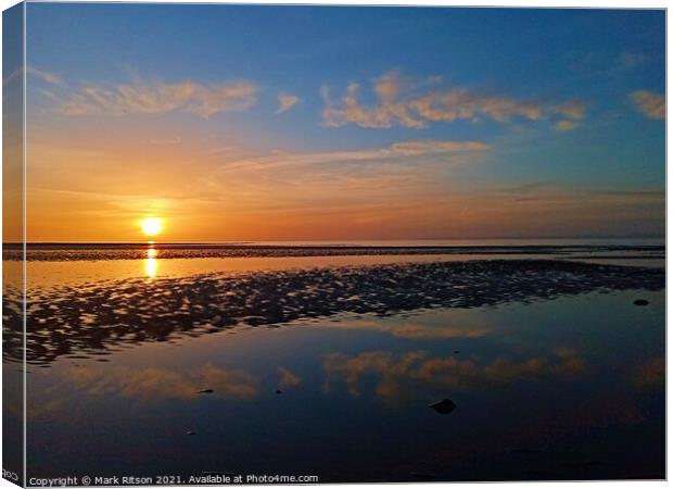 Golden Sunset Reflections  Canvas Print by Mark Ritson