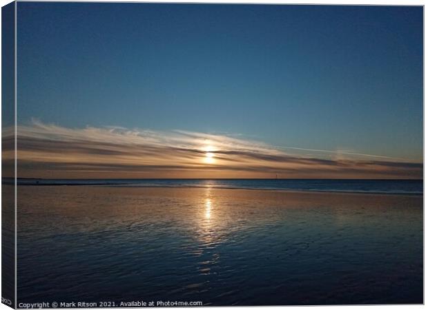 Blue and Gold Solway Sunset Canvas Print by Mark Ritson