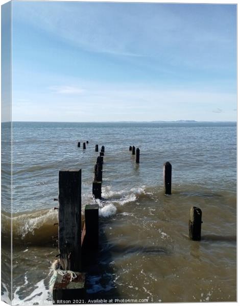Clear day at the Wooden Groyne  Canvas Print by Mark Ritson