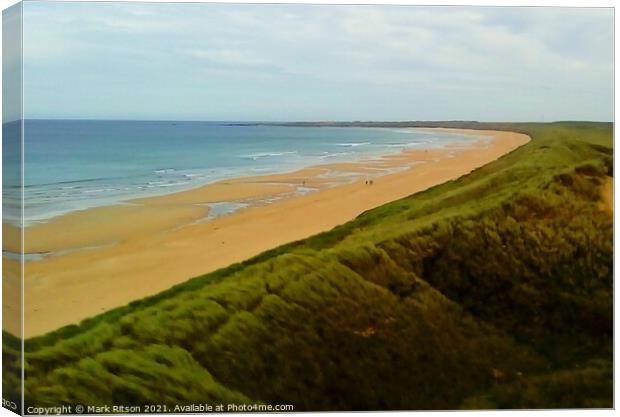 Fraserbergh beach from the top of the dunes  Canvas Print by Mark Ritson