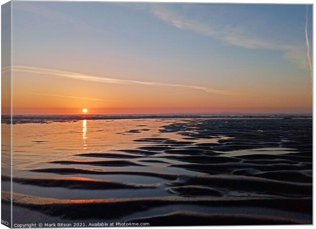 Solway Firth Sunset Canvas Print by Mark Ritson