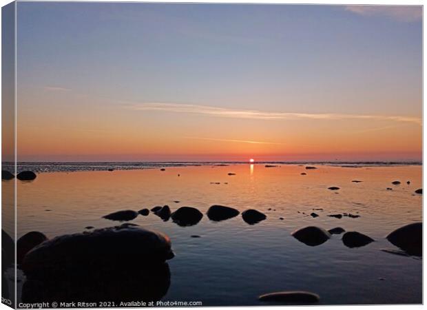 Low tide at Sunset  Canvas Print by Mark Ritson