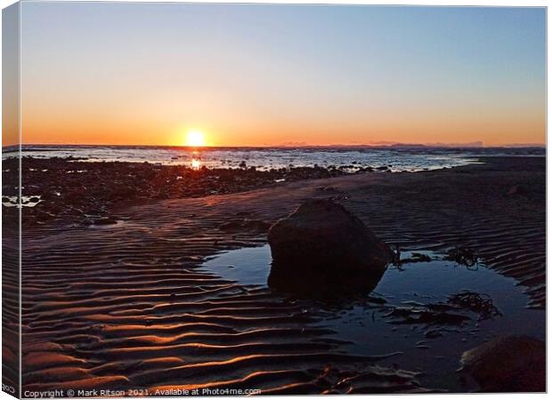Low Tide Sunset Canvas Print by Mark Ritson