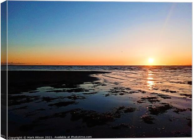 Serene Reflective Sunset  Canvas Print by Mark Ritson