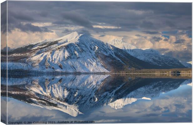 Stanton Mountain reflection, Montana Canvas Print by Jim Cumming