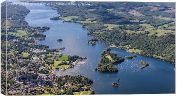 Summer's Day on Windermere, Lake District Canvas Print by Daniel Nicholson