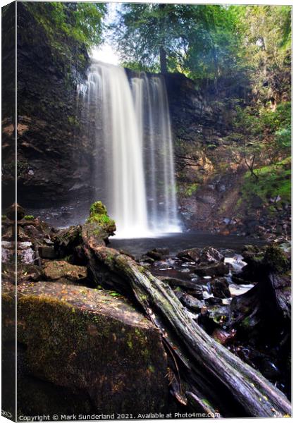 Whitfield Gill Force near Askrigg Canvas Print by Mark Sunderland
