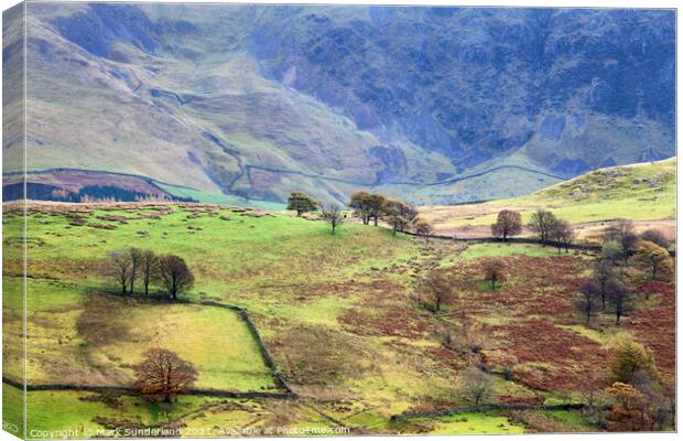Low Rigg in Autumn Keswick Canvas Print by Mark Sunderland