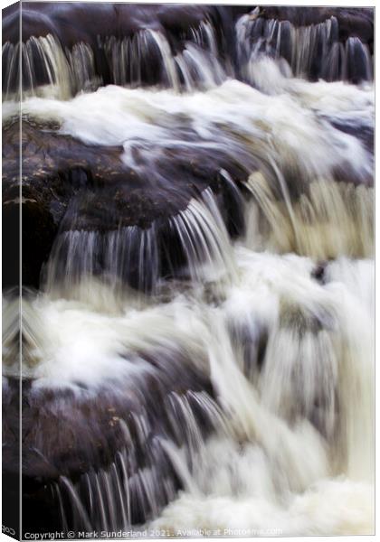 Redmire Force on the River Ure Canvas Print by Mark Sunderland