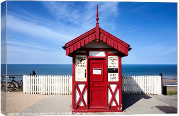 Cliff Tramway Kiosk Saltburn by the Sea Canvas Print by Mark Sunderland