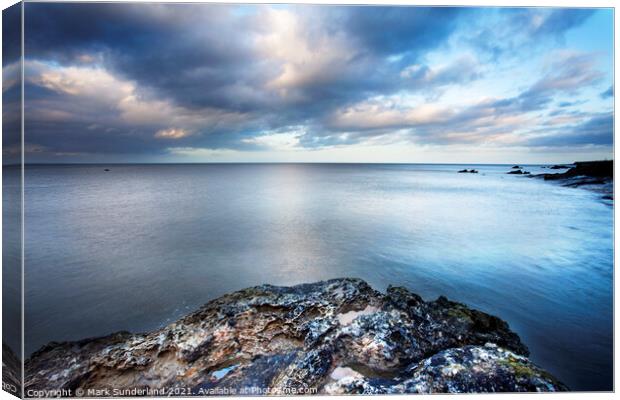 Rock Sea and Sky on the Fife Coast Canvas Print by Mark Sunderland