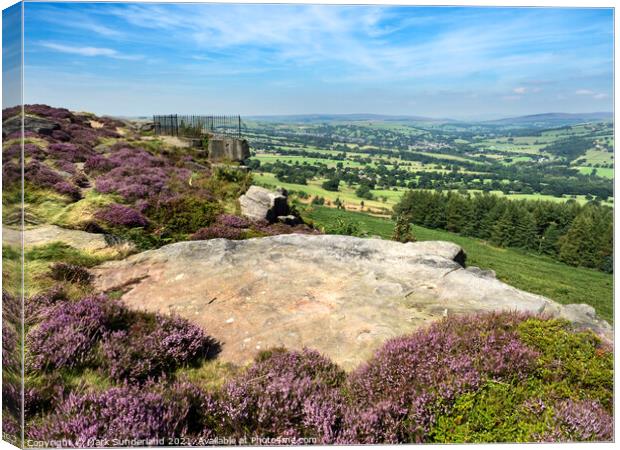 View over Wharfedale from Woodhouse Crag Canvas Print by Mark Sunderland