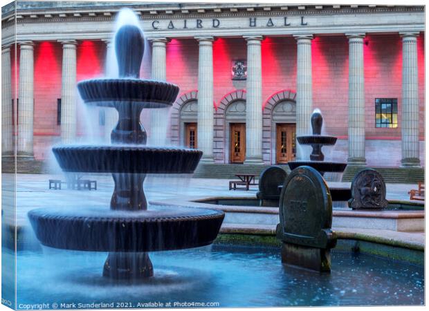 Fountains and Caird Hall in Dundee Canvas Print by Mark Sunderland