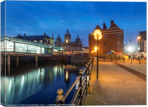 Princes Quay at Dusk in Hull Canvas Print by Mark Sunderland