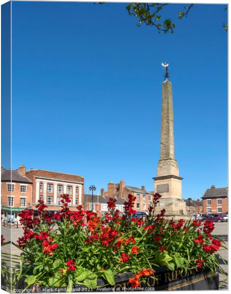 Obelisk in the Market Place at Ripon Canvas Print by Mark Sunderland