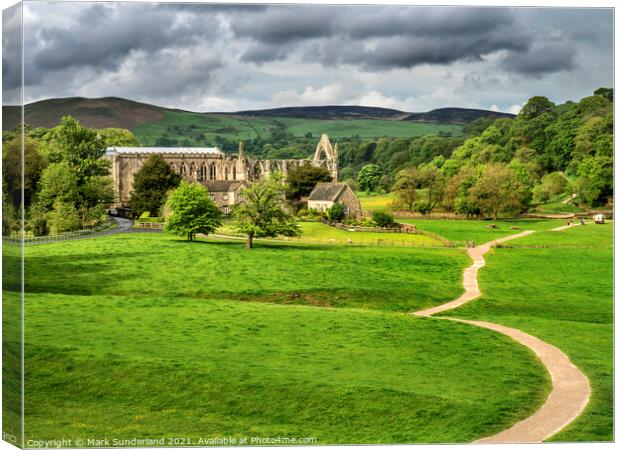 Bolton Abbey in Spring Canvas Print by Mark Sunderland