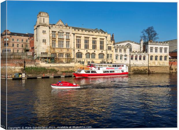 York Guildhall by the River Ouse York Canvas Print by Mark Sunderland