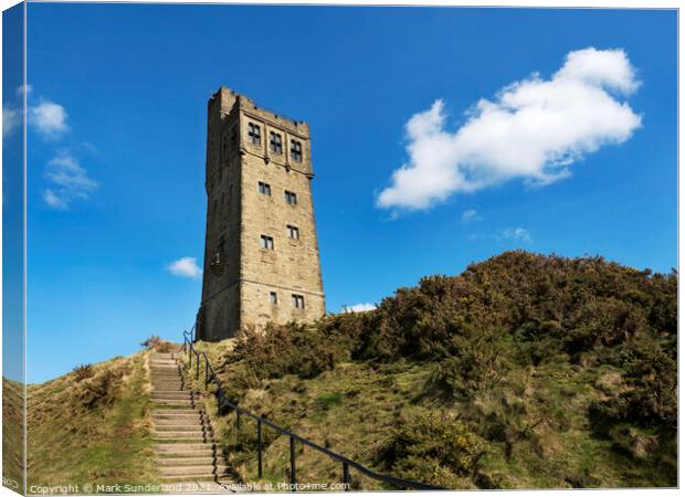Victoria Tower on Castle Hill near Huddersfield Canvas Print by Mark Sunderland